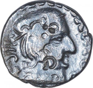 Silver Drachma Coin of Vijayasena of Western Kshatrapas.