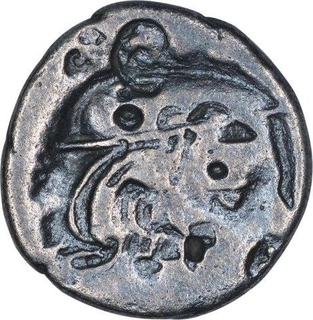 Silver Drachma Coin of Rudrasena II of Western Kshatrapas.