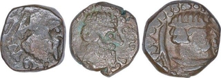 Copper Drachma Coins of Rajavula of Western Kshatrapas.