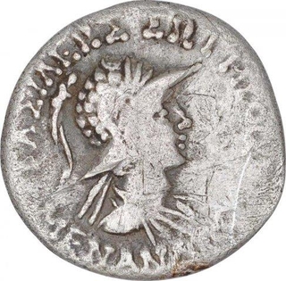 Silver One Drachma Coin of Menander II of Indo Greek.