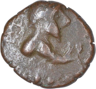 Copper Drachama Coin of Wima Takto of Soter Megas of Kushan Dynasty.