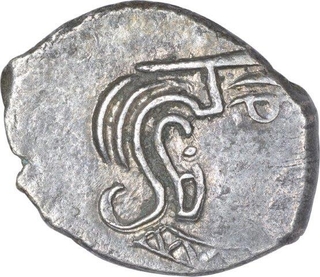 Silver Drachma Coin of Kumargupta of Gupta Empire.