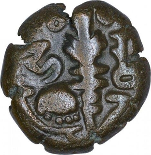 Copper One Drachma Coin of Harsha Deva of Lohras of Kashmir.