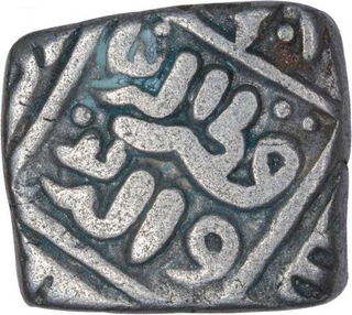 Billon Eight Gani Coin of Qutb Ud Din Mubarak Shah of Delhi Sultanate.