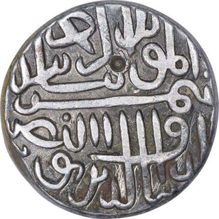 Silver One Tanka Coin of Shams ud Din Muzaffar Shah II of Gujrat Sultanate.