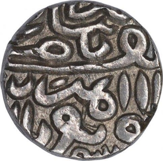 Silver One Tanka Coin of Nasir Ud Din Mahmud Shah III of Gujrat Sultanate.