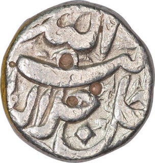 Silver One Rupee Coin of Akbar of Burhanpur Mint of Mihr Month.