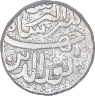 Silver One Rupee Coin of Jahangir of Ahmadabad Mint of Tir Month.