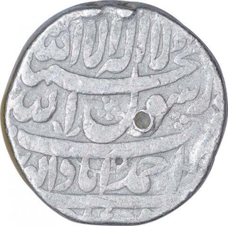 Silver One Rupee Coin of Shah Jahan of Ahmadabad Mint.