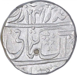 Silver One Rupee Coin of Gwalior Fort Mint of Gwalior State.