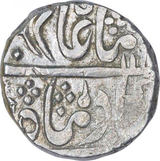 Silver One Rupee Coin of Sawai Jaipur Mint of Karauli State of In the name of Shah Alam II.