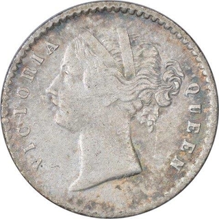 Silver Two Annas Coin of Victoria Queen of Calcutta Mint of 1841.