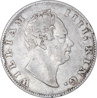 Silver One Rupee Coin of King William IIII of Calcutta Mint of 1835.