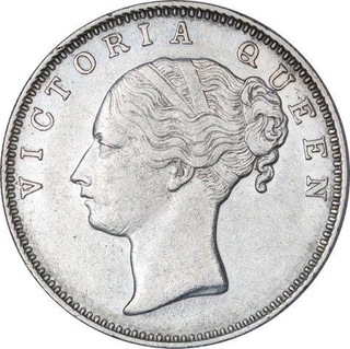 Silver One Rupee Coin of Victoria Queen of Bombay Mint of 1840.