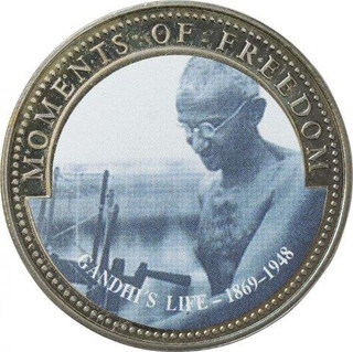 Rare Gandhi Proof Cupro Nickel Ten Dollars of Liberia.