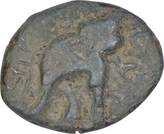 Bronze Coin of Satakarni I of Satavahana Dynasty.