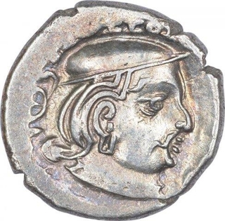 Silver Drachma coin of Rudrasena II of Western Kshatrapas.