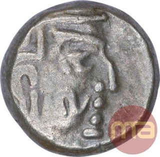 Silver One Drachma Coin of Sharva Bhattaraka of Maitrakas of Vallabhi.