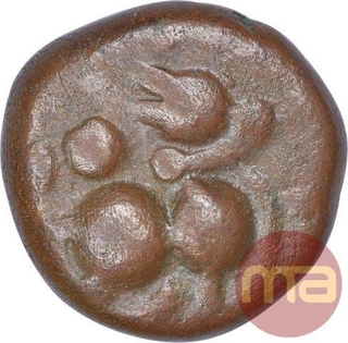 Copper One Jital Coin of Devaraya I of Sangama Dynasty of Vijayanagara Empire.