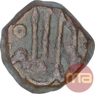 Copper One Sixth Gani Coin of Ala Ud Din Ahmad Shah II of Bahamani Sultanate.