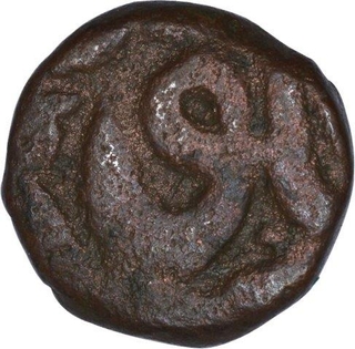 Copper Half Damri Coin of Akbar of Urdu Zafar Qarin Mint.