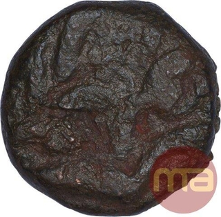 Copper Damra Coin of Akbar of Balapur Mint of Azar Month.