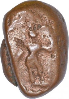 Copper One Kasu Coin of Sasivarnadeva of Shivaganga Rajas.