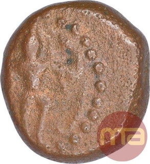 Copper One Kasu Coin of Ramayana Series of Thanjavur Nayakas.