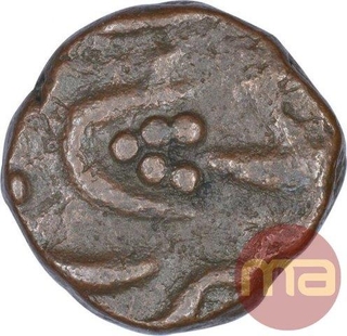 Copper One Toka Cash Coin of Daulatabad Mint of Hyderabad Feudatory of Aurangabad.