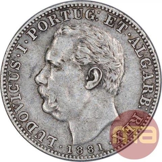 Silver One Rupia Coin of Luiz I of Indo Portuguese.