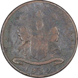 Copper Quarter Anna Coin of East India Company of Bombay Presidency.