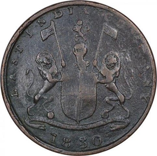 Copper Quarter Anna Coin of East India Company of Bombay Presidency.