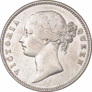 Error Silver One Rupee Coin  of Victoria Queen of Calcutta Mint of 1840.