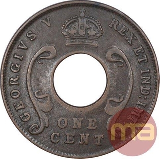 Copper One Cent Coin of George V of East Africa.