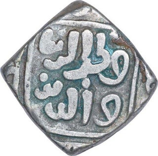 Billon Eight Gani Coin of Qutb ud Din Mubarak of Delhi Sultanate.