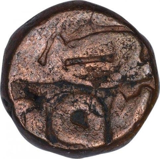 Copper Dam Coin of Akbar of Narnol Mint of Fi Tarikh Type.