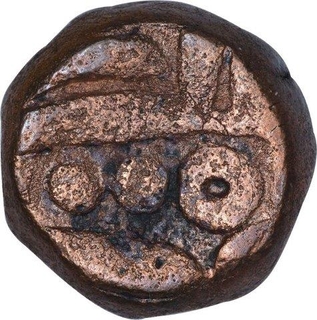 Copper Dam Coin of Akbar of Narnol Mint.