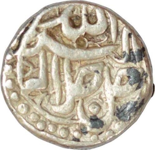 Silver Half Rupee of Akbar of Kabul mint.