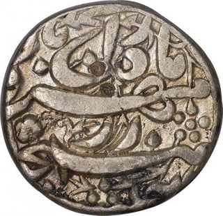 Silver Rupee Coin of Akbar of Allahabad Mint.