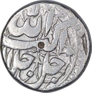 Silver One Rupee Coin of Akbar of Lahore Mint of Ardibihisht Month.