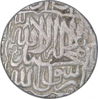 Silver One Rupee Coin of Akbar of Kalima Type.