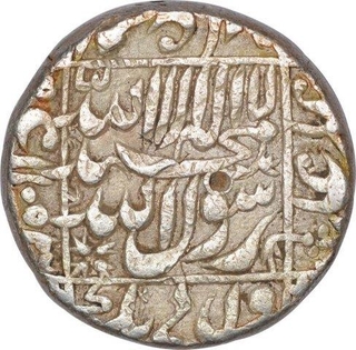 Silver One Rupee Coin of Shah Jahan of Surat Mint.