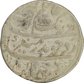 Silver One Rupee Coin of Auranagzeb of Surat  Mint.