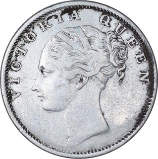 Silver One Rupee Coin of Victoria Queen of Bombay Mint of 1840.