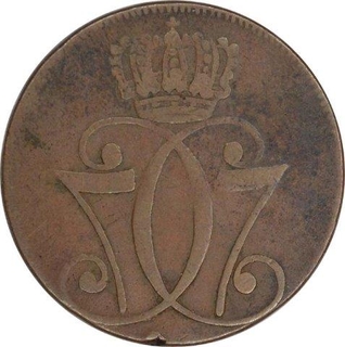 Copper one Skilling  of Christian VII of Denmark