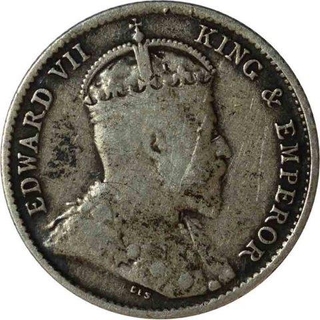 Silver Five Cent of Edward VII of Straits Settlement. 