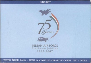 2007 UNC Set of Indian Air Force Platinum Jubilee of Kolkata Mint.