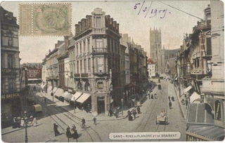 Picture post card of Rues de Flandre et de Brabant.