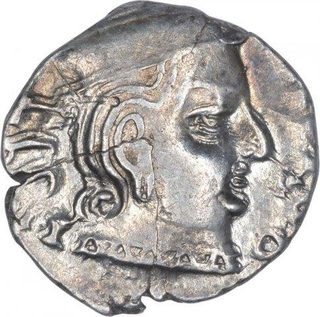 Silver Drachma Coin of Vijayasena of Western Kshatrapas.