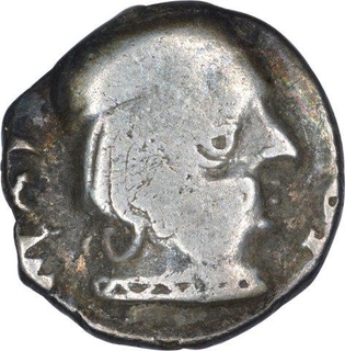 Very Rare Silver Drachma Coin of Vishvasena of Kardamaka Family of Western Kshatrapas.